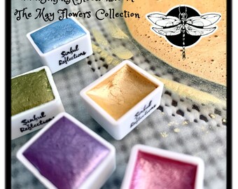 May Flower Watercolor Gift Set Mica Spring Metallic Watercolor Paint Set Christmas Mica Gift