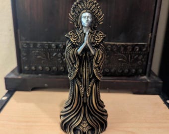Ancient Priestess Statue – Mystical Elegance in Miniature  7" Tall Hand-Painted