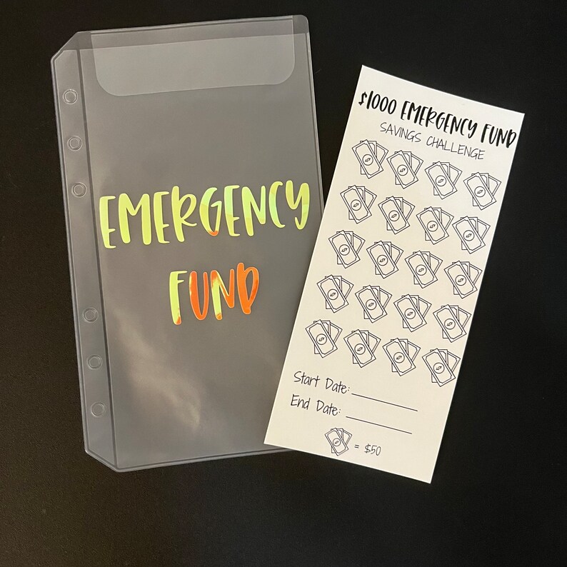 Emergency Fund Envelope & Tracker Save 1000 A6 Size Etsy