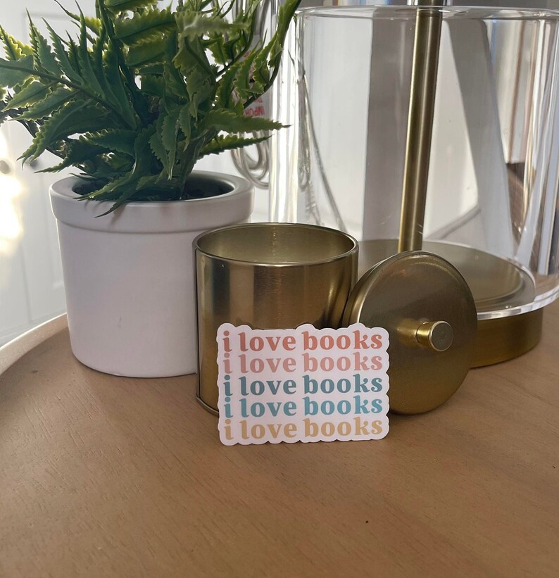 I Love Books Sticker Book Lover Gift Bibliophile Gift Etsy