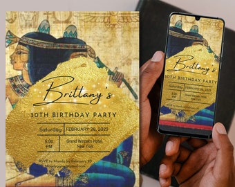 Egyptian Birthday Party Invite Birthday Party Editable - Etsy