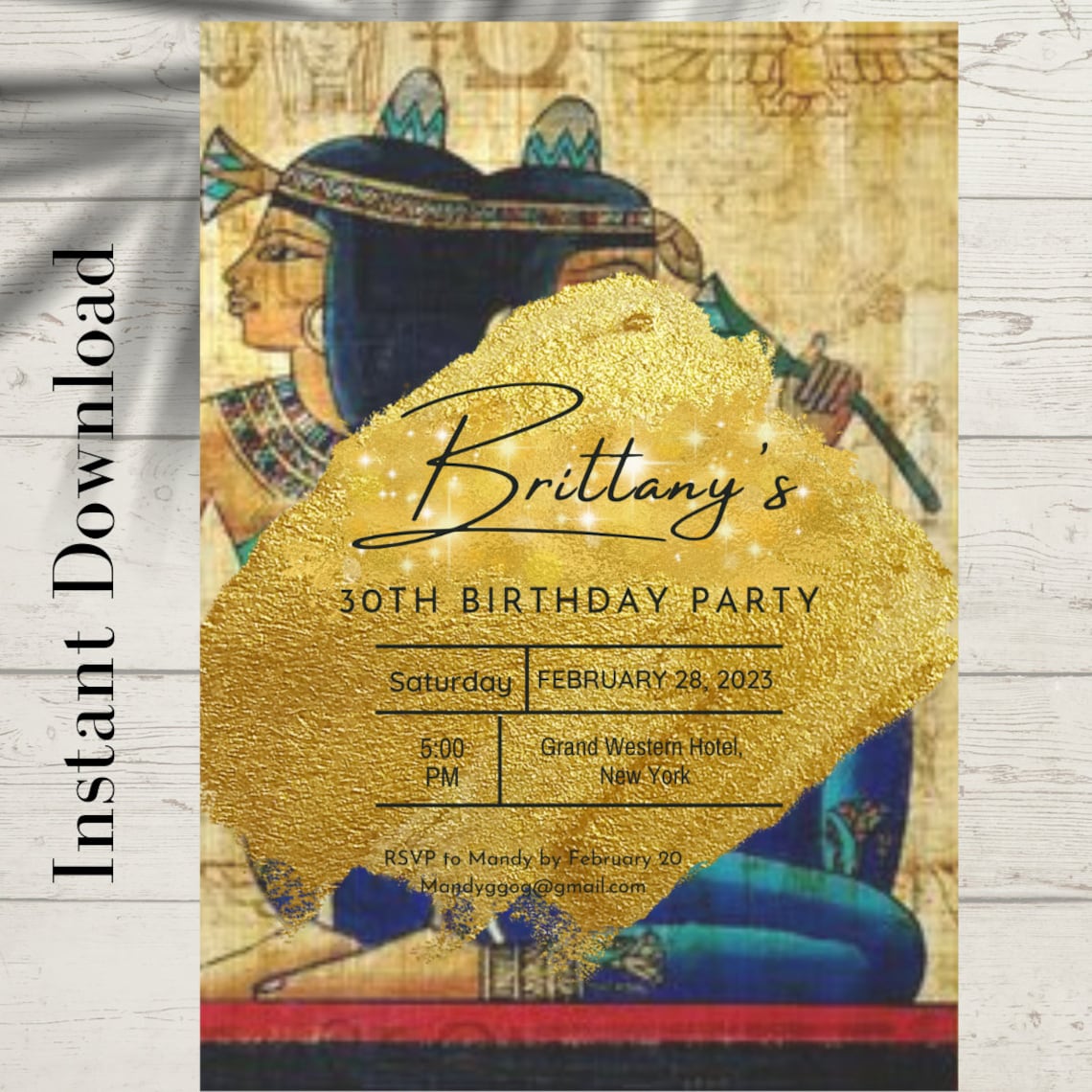 Egyptian Birthday Party Invite Birthday Party Editable - Etsy