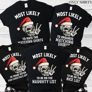 Matching Family Christmas Pajamas Shirt, Most Likely To Pajama Tops, Christmas pjs, Holiday Pajamas, Christmas Pajamas Family Matching Shirt
