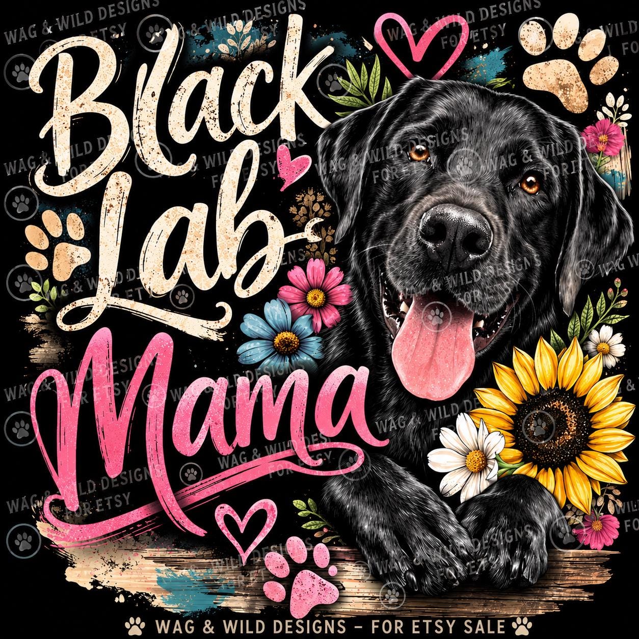 Black Lab Mama PNG | Labrador Dog Mom Sublimation Design (digital ...