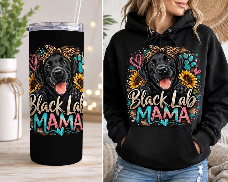 Black Lab Mama PNG Sublimation Design - Etsy