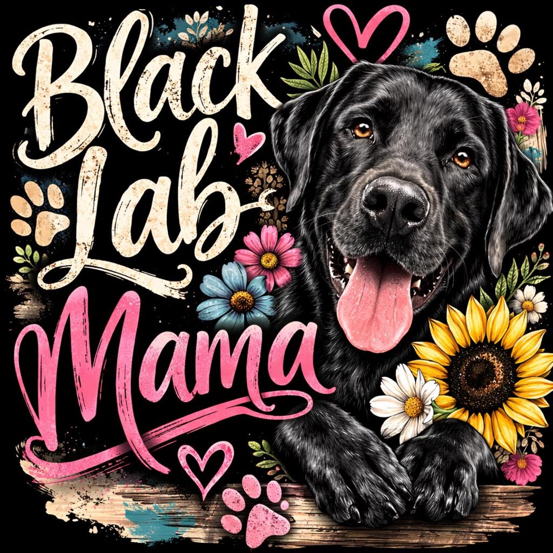 Black Lab Mama Black Labrador Dog Mom Design Dog Lover PNG Sublimation ...