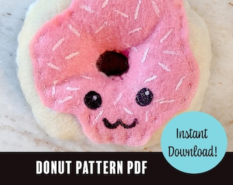 Printable Donut Plush PDF Pattern Instant Download