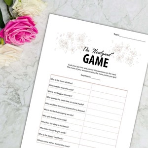 Printable Party Game Newlywed Game Bachelorette Instant Download