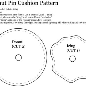 Printable Donut Plush PDF Pattern Instant Download Etsy