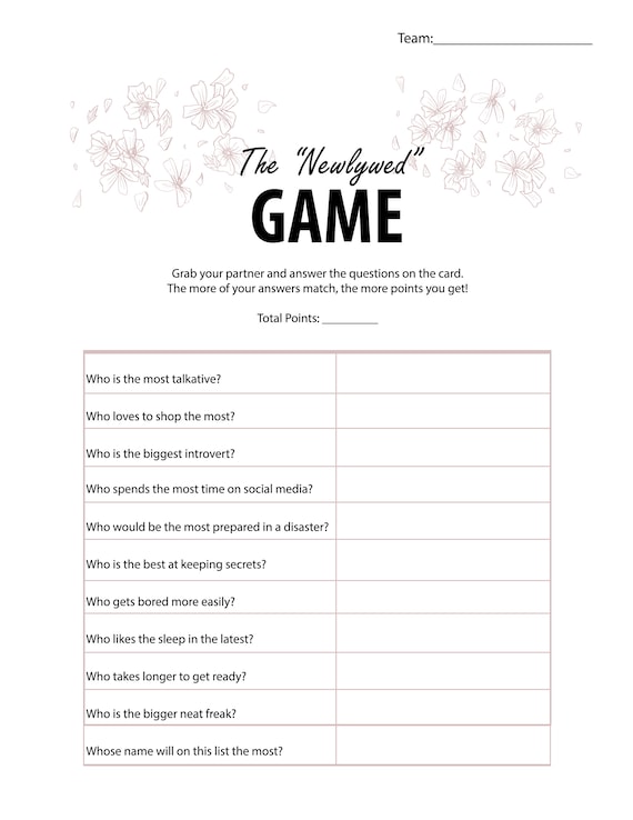 Not So Newlywed Game Questions Dirty newlywed-game