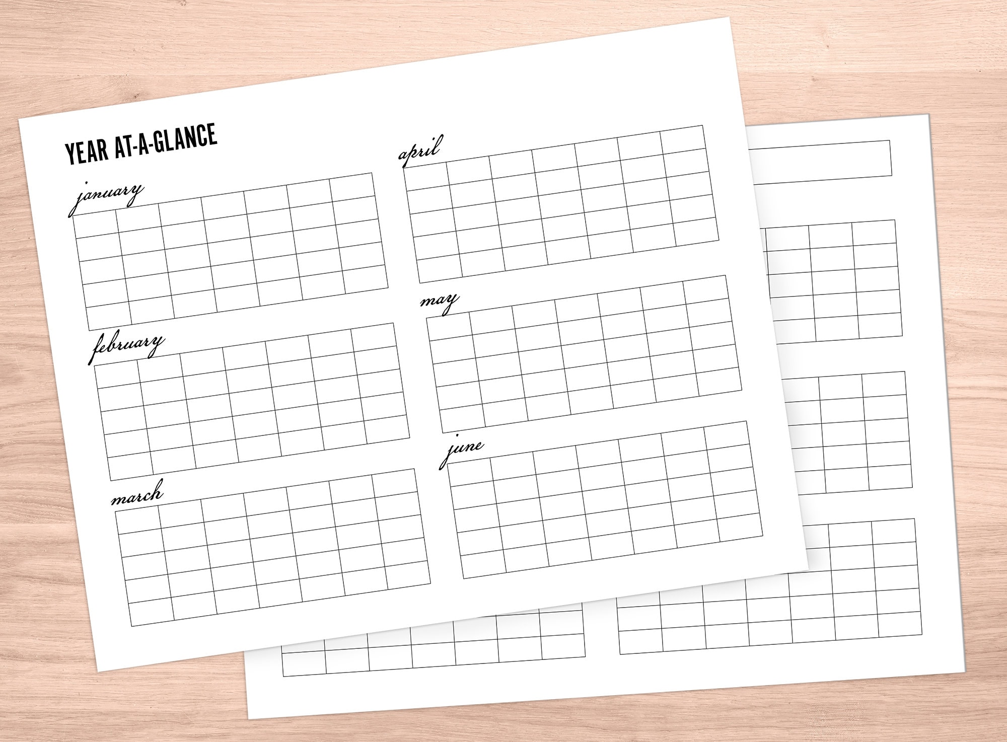 Printable Year-at-a-glance Perpetual Calendar Instant Download - Etsy