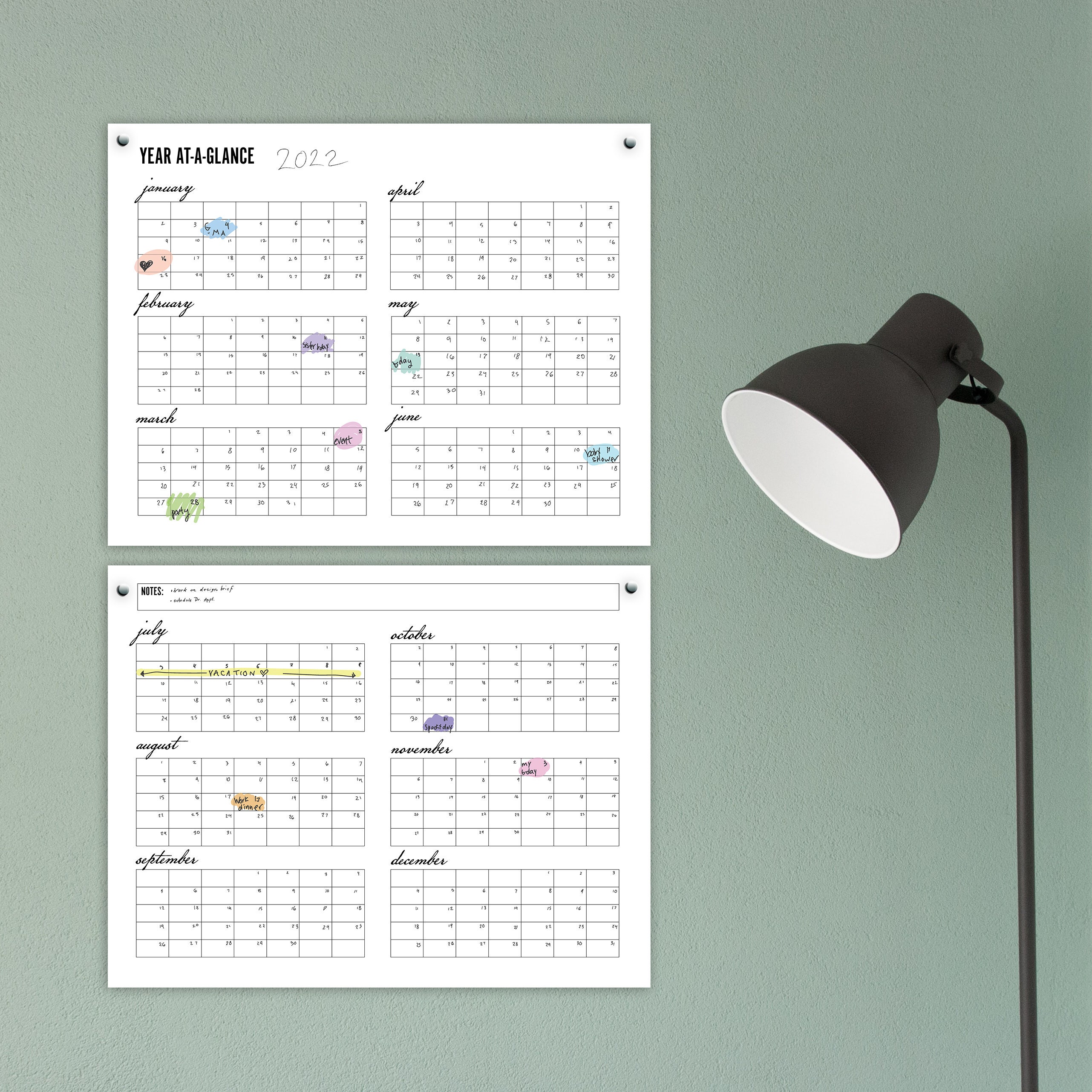 Printable Year-at-a-glance Perpetual Calendar Instant Download - Etsy