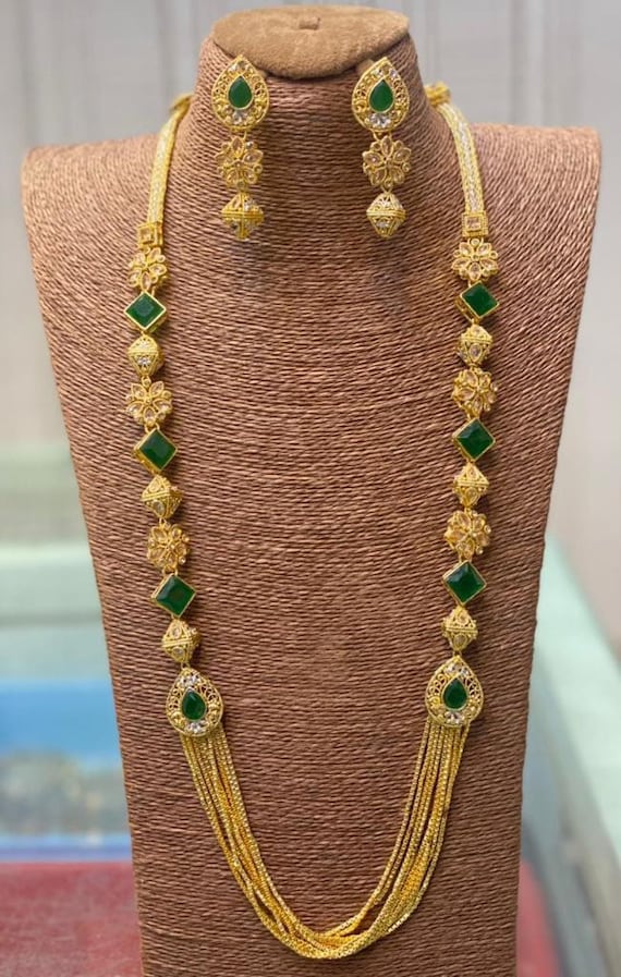 Egyptian Long Mala Set Gold Plated Indian Pakistani Shaadi Jewelry Wedding Sabyasachi Bollywood Muslim Fashion Etsy