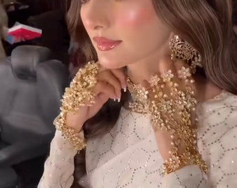 Single Polki Kundan Hand Harness Hath Panja / Indian Pakistani Shaadi Wedding Bridal Jewelry/ Sabyasachi  Bollywood / Islamic Muslim