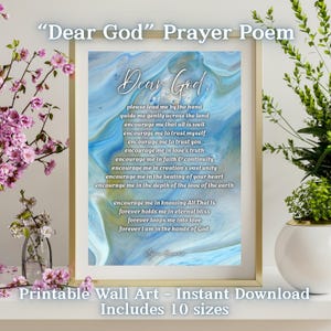Dear God Printable Poem - Spiritual Wall Art for Home, Altar or Meditation Space | Instant Download | Poetic Prayer Print by Elysian Emanaia