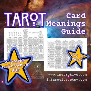 Tarot Card Meanings Chart | Quick Reference Guide | INTAROTIVE | Esoteric Symbols | Learn Tarot | Read Tarot | Intuitive Tarot Narratives
