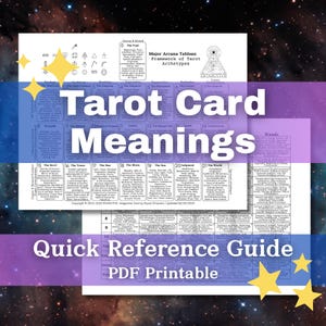 Guia de significados das cartas de tarô em PDF – Tabela de referência rápida para impressão para iniciantes e leitores – Aprenda tarô com o tarô integrativo INTAROTIVE