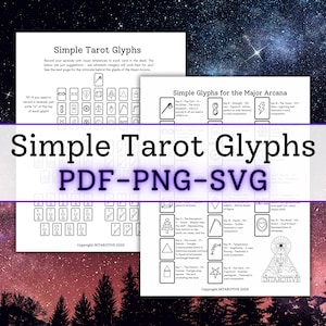 Símbolos taquigráficos del tarot - Glifos del tarot de INTAROTIVE - Dibujos taquigráficos para registrar cartas o lecturas del tarot