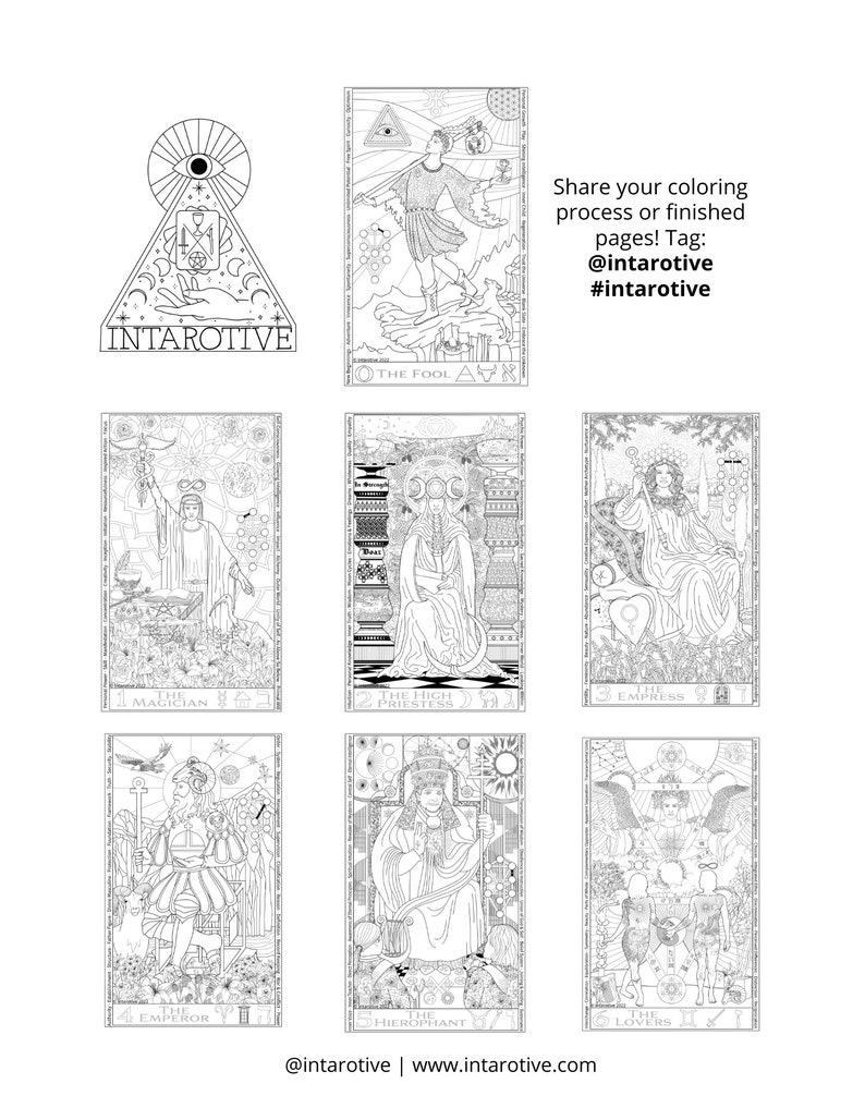The Emperor Tarot Adult Coloring Page Tarot Card Design Divine