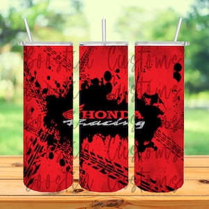 Honda Dirtbike Racing Tumbler, Honda, Vermelho, Dirt Bike, 20oz Tumbler