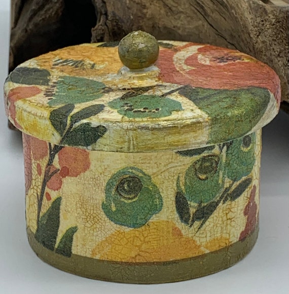 Ring holder, ring box, Jewelry box, decoupage home decor, boho shelf decor