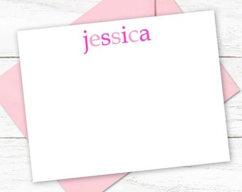 Kids Personalized Note Card and Envelope Stationery Set | Girls Stationary | Boys Notecards | Children Thank You Cards | C619