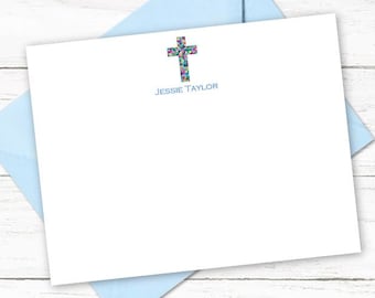 Baptism Thank You Cards | Cross Christening Card | Baby Stationary |Girl Boy Baptism Gift | Communion Notecards | Christening Thank You T523