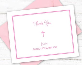 Personalized Baptism Thank You Cards | Baptism Thank You Notes Girl Boy | Baptism Gift | Communion Notecards | Christening Thank You | T508