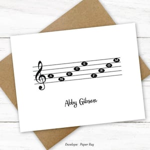 Personalized Music Note Card Set With Envelopes | A Note From Notecards ...