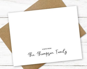 Personalized Family Stationary | Family Thank You Notes with Names | Choose Colors | Custom Family Stationery Set | Gift for Friend | N292