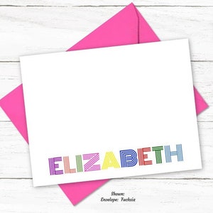 Kids Personalized Note Card and Envelope Stationery Set | Girls Stationary | Boys Notecards | Children Thank You Cards | C604