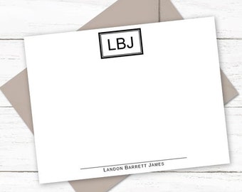 Personalized Note Card Set | Personalized Stationery Cards | Monogram Stationary | Professional Modern Notecards | Gift for Him Her |M133