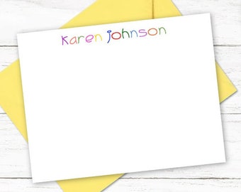 Kids Personalized Note Card and Envelope Stationery Set | Girls Stationary | Boys Notecards | Children Thank You Cards | C617