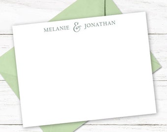 Couples Stationary | Personalized Wedding Bridal Shower Anniversary Gift | Couples Stationery Gift | Newlywed Thank You Notecards | W414