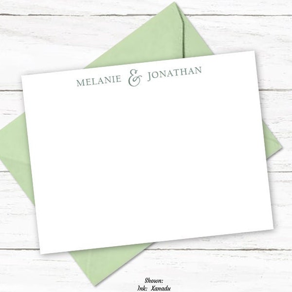 Couples Stationary | Personalized Wedding Bridal Shower Anniversary Gift | Couples Stationery Gift | Newlywed Thank You Notecards | W414