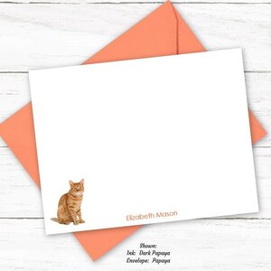 Tabby Cat Personalized Note Cards | Cat Stationery | Animal Lover Gift ...