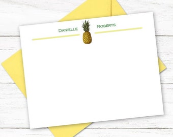 Personalized Pineapple Note Card Set | Stationery Cards | Custom Pineapple Stationary with Name | Custom Notecards | Gift for Her, Him |N228