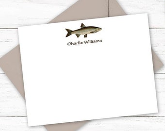 Trout Personalized Note Card Set | Personalized Stationery Notecards with Fish | Fishing Stationary | Custom Gift for Him |N213