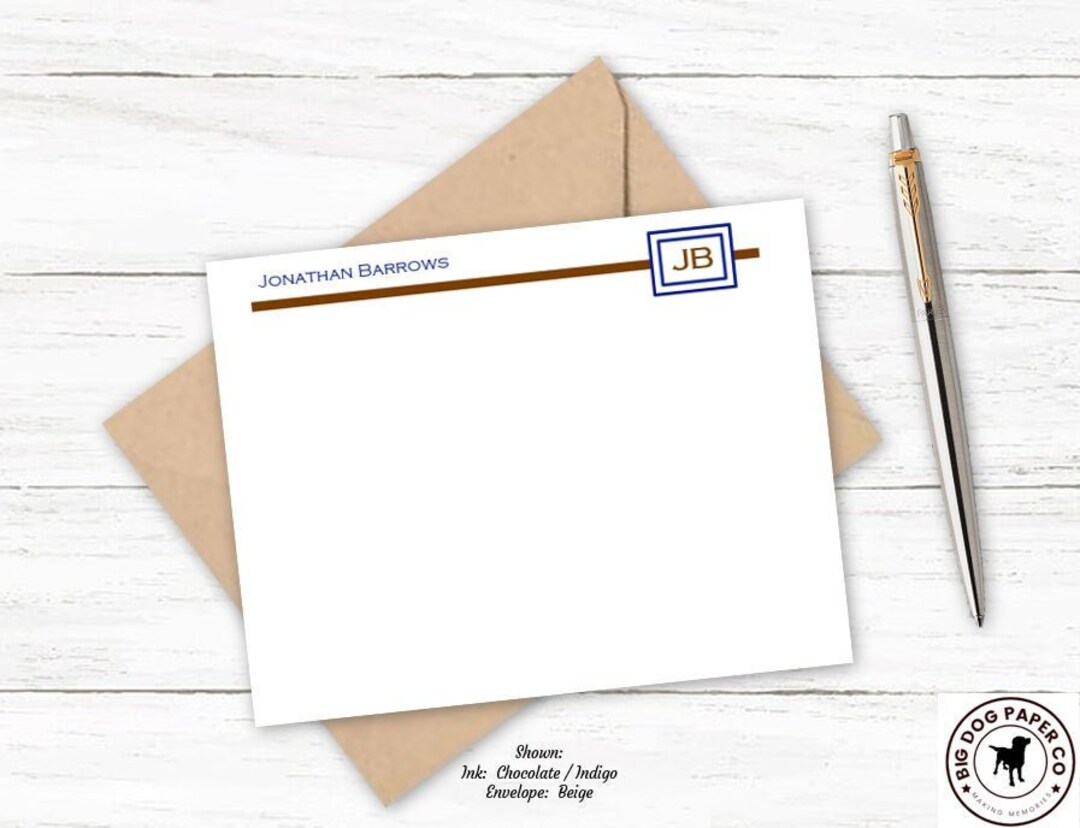 Personalized Note Card Set | Personalized Stationery Cards | Monogram ...