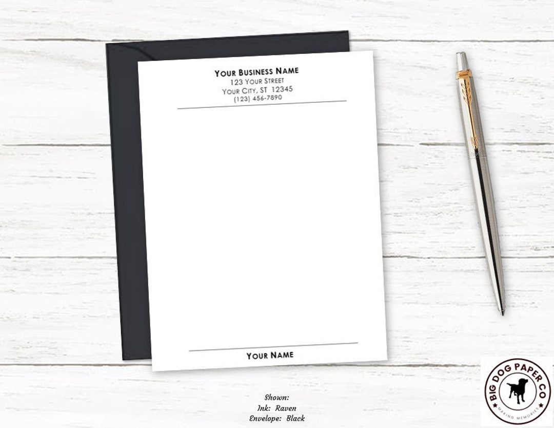 Personalized Business Note Card Set Professional Notecards for Business