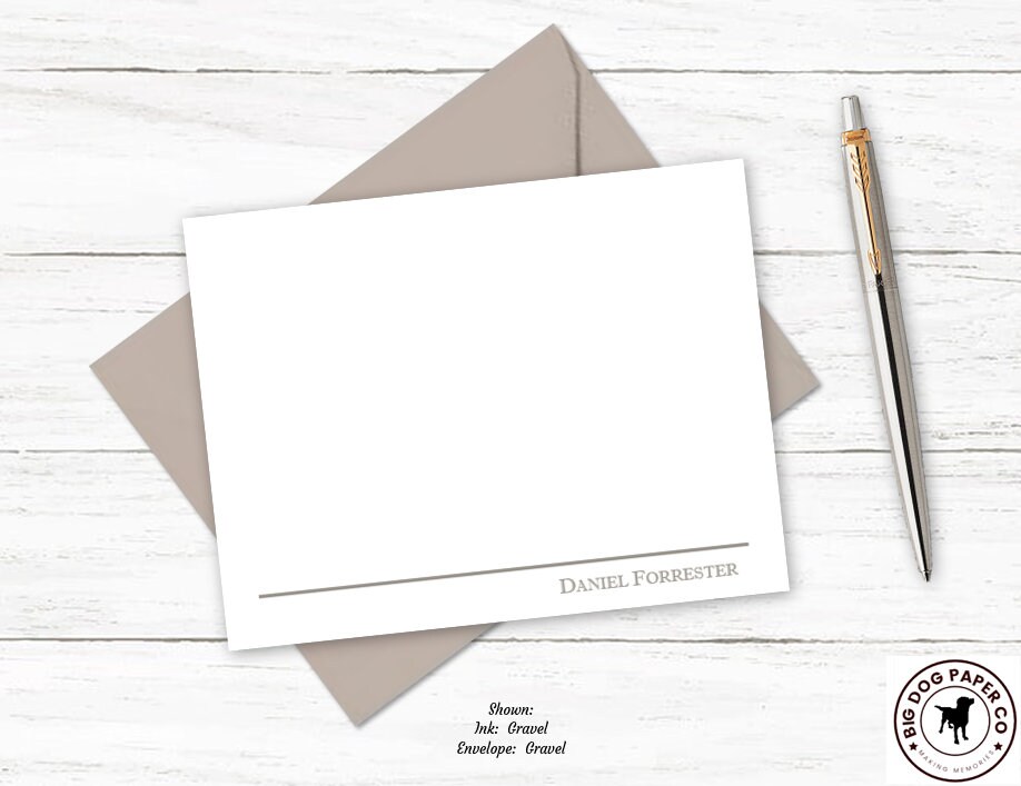 Personalized Stationery for Men | Mens Stationary | Mens Notecards ...