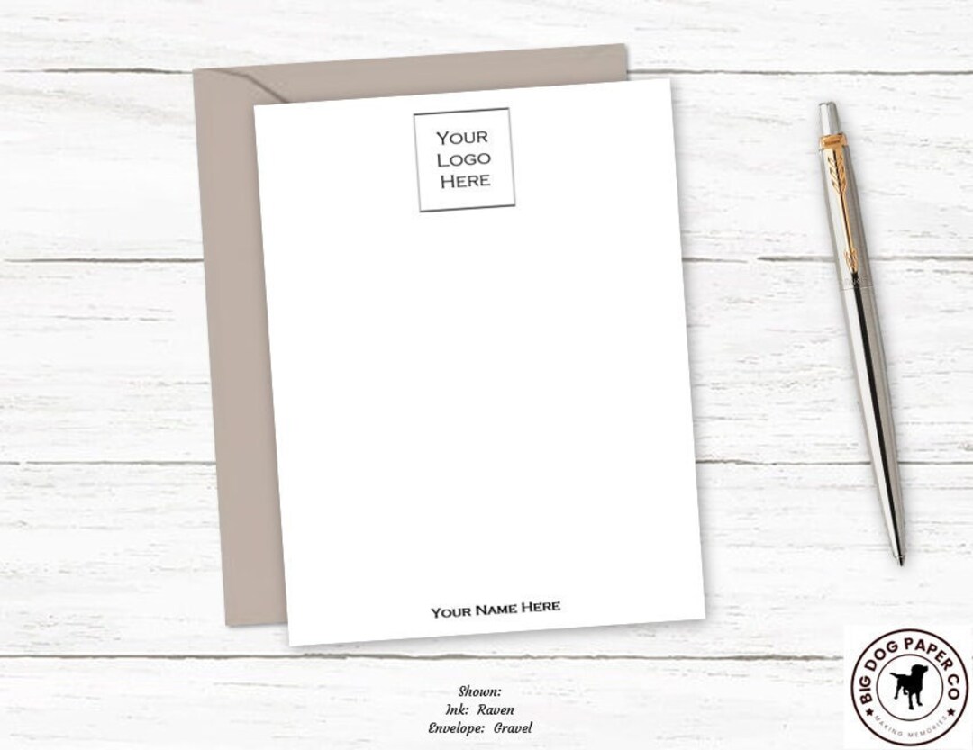 Personalized Business Note Card Set Professional Notecards Etsy