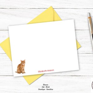 Tabby Cat Personalized Note Cards | Cat Stationery | Animal Lover Gift ...