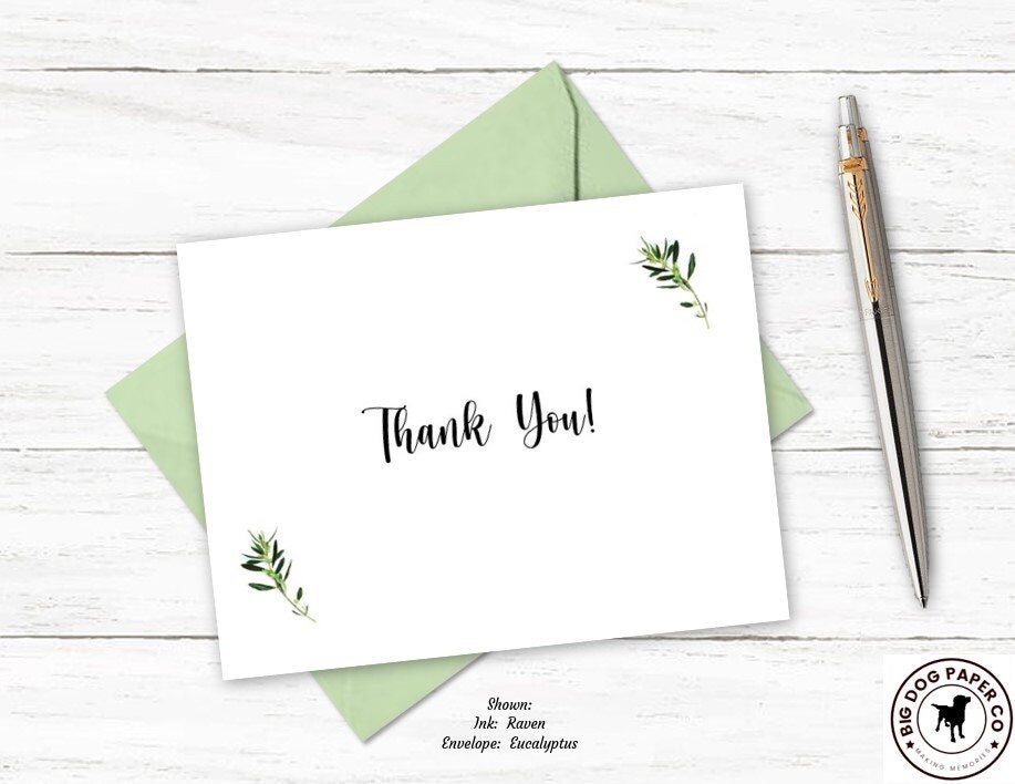 Thank You Cards | Thank You Note Card Set | Set of 10 With Envelopes ...