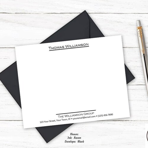 Personalized Business Note Card Set Professional Notecards Etsy