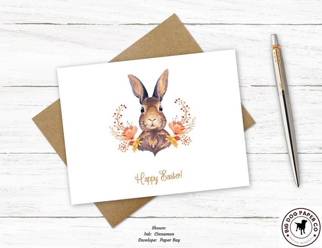 Rabbit Easter Card | Rabbit Stationery | Bunny Stationary ...
