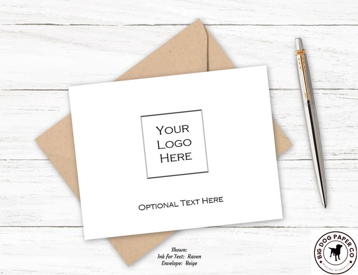 Personalized Business Note Card Set Professional Folded Etsy