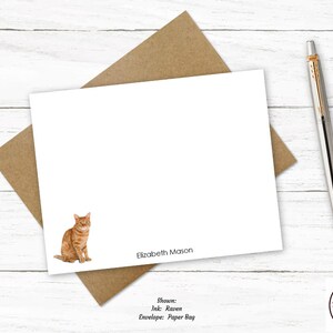 Tabby Cat Personalized Note Cards | Cat Stationery | Animal Lover Gift ...