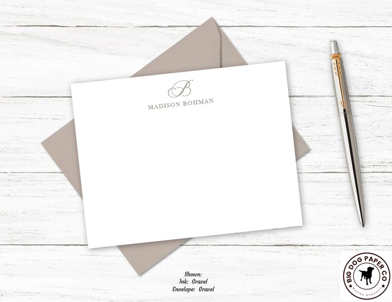Personalized Monogram Stationery | Note Cards With Envelopes ...