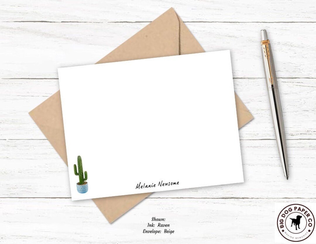 Cactus Personalized Note Card Set | Stationery Cards | Southwest ...
